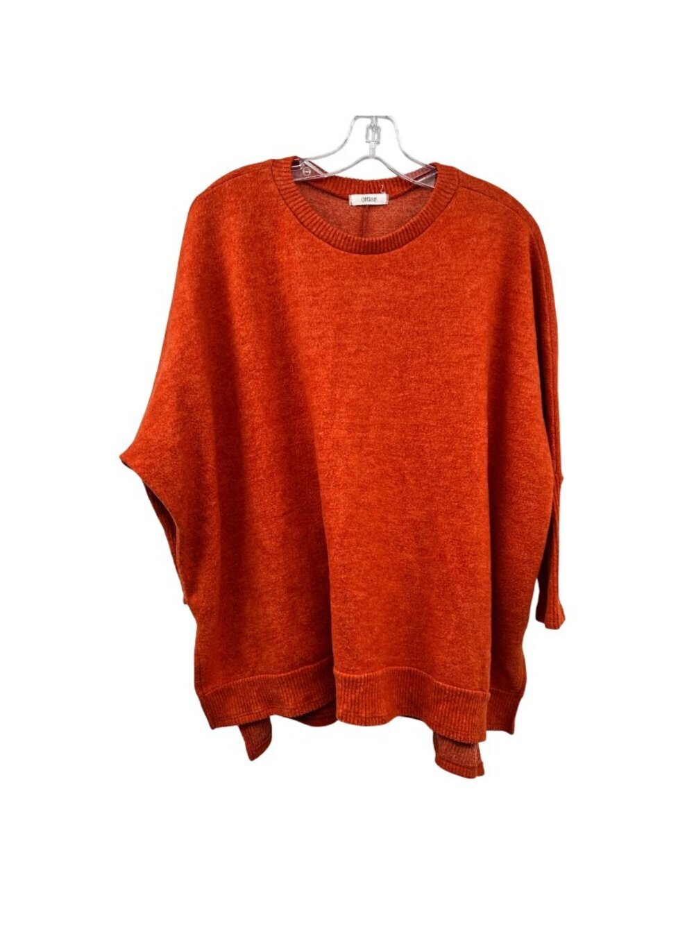 Cherish Womens Oversized Sweater Batwing Sleeve Orange Size Small